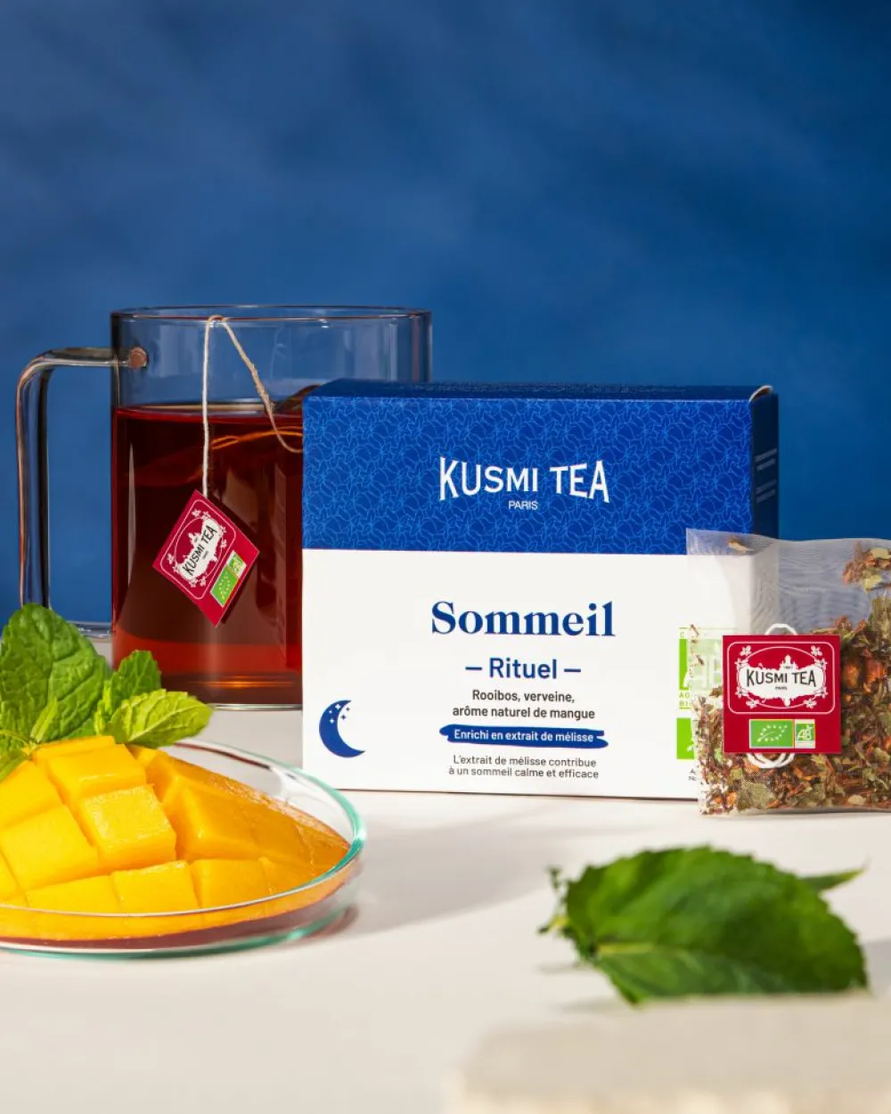 Kusmi Tea Bio Einschlaf Ritual Entspannender Bio-Kräutertee mit Mango Best