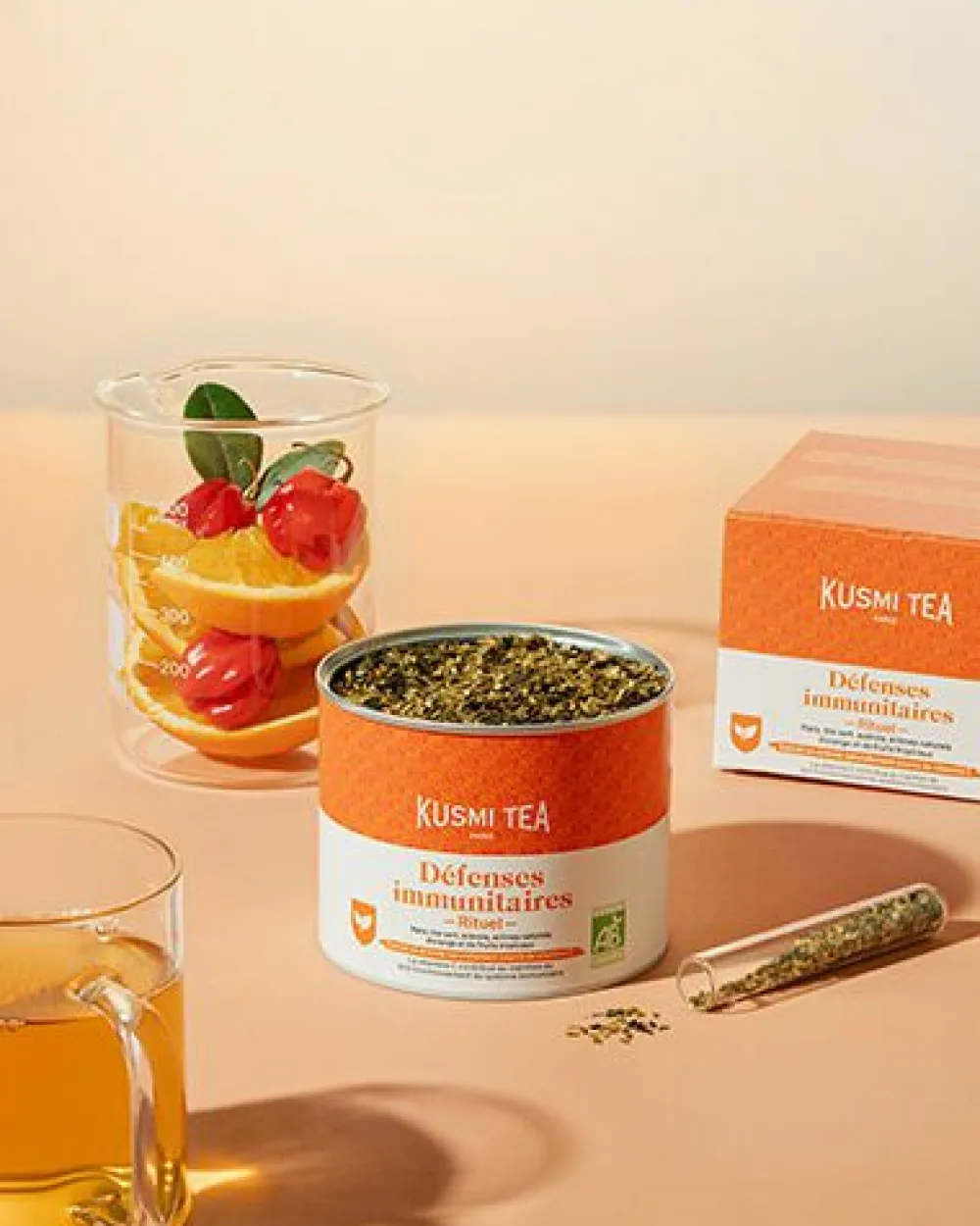 Kusmi Tea Bio Immunabwehr Ritual Grüntee & Mate mit Vitamin C angereichert Hot