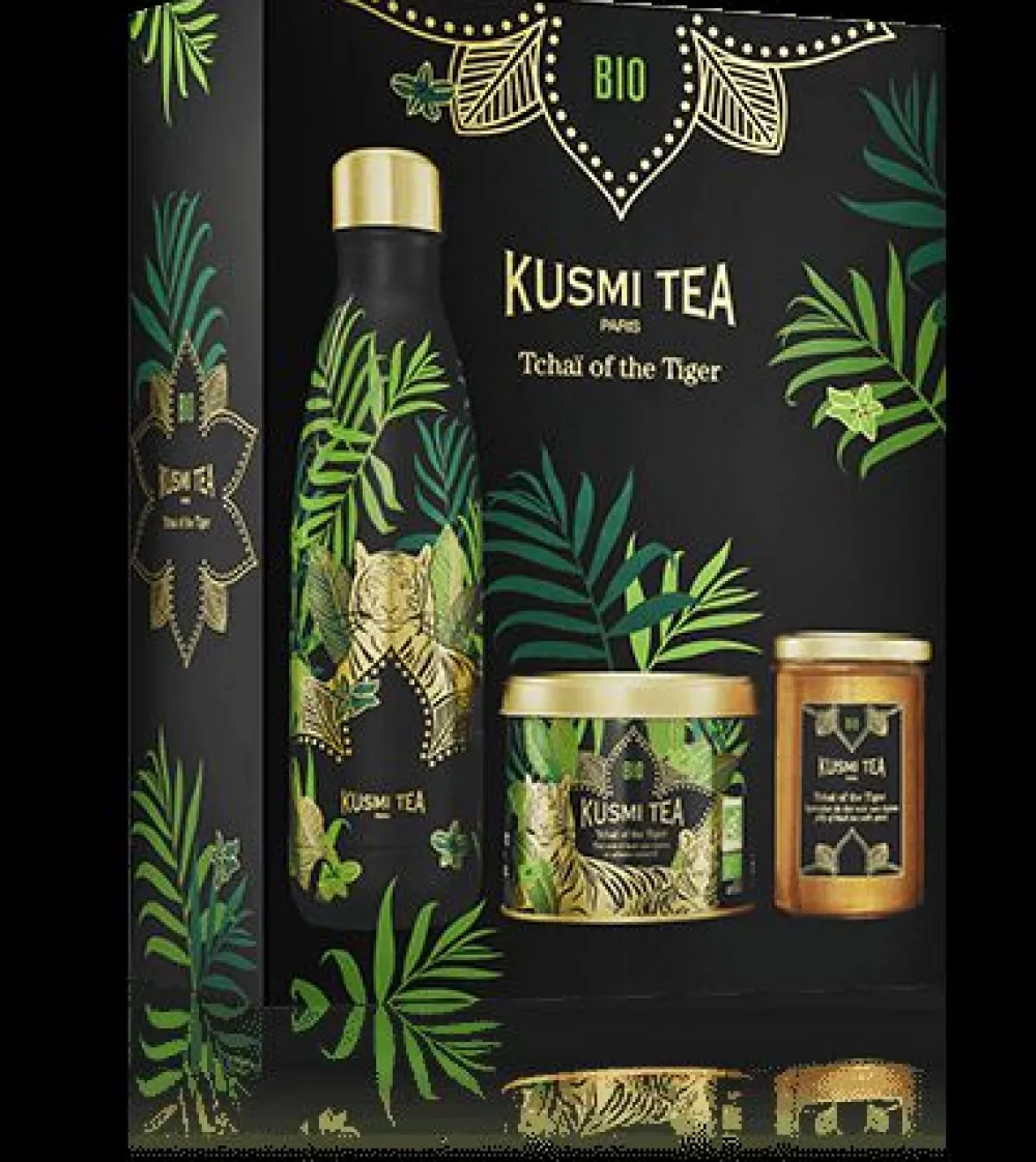 Kusmi Tea Geschenkbox Tchaï of the Tiger Set Schwarztee, Tee-Gelee & Trinkflasche Clearance